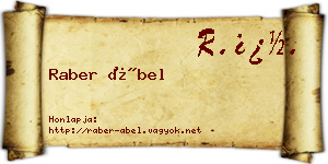 Raber Ábel névjegykártya